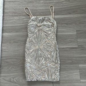 Lulus mini silver sequin New Years dress